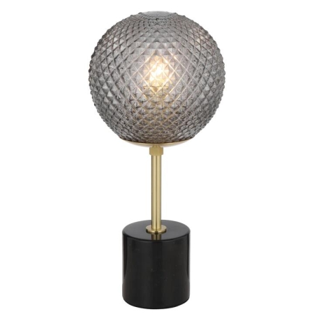 Elwick Modern Table Desk Lamp Light Marble Metal Glass Black Marble Smoke Antique Gold Gloss