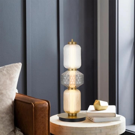 Torso Modern Table Desk Lamp Light Metal Glass Brass Polished