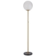 Oliana Contemporary Standing Floor Lamp Light Metal Marble Glass Antique Gold Black Marble Alabastro