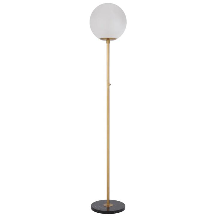 Oliana Contemporary Standing Floor Lamp Light Metal Marble Glass Antique Gold Black Marble Alabastro