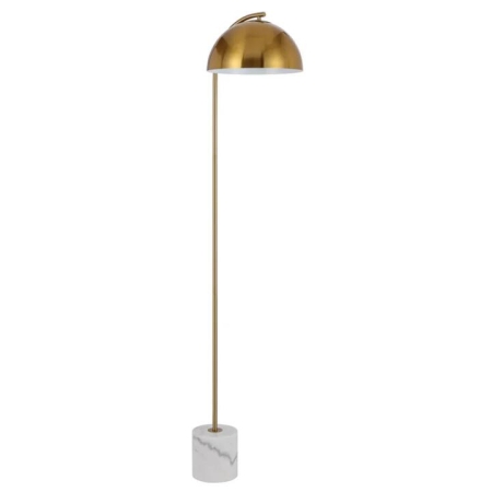 Ortez Vintage Standing Floor Lamp Light Foot Switch Metal Marble Antique Gold White Marble