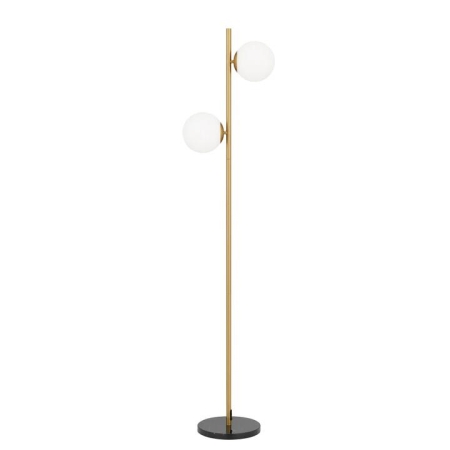 Figaro Modern Standing Floor Lamp Light Marble Metal Glass Antique Gold Black Marble Opal Matt Gloss