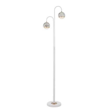 Oneta Modern Standing Floor Lamp Light Metal Acrylic Clear White Marble White Matt
