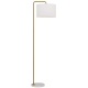 Ingrid Modern Standing Floor Lamp Light Marble Metal Fabric Ivory White Marble Antique Gold