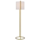 Loftus Industrial Standing Floor Lamp Light Metal Fabric Antique Gold Ivory