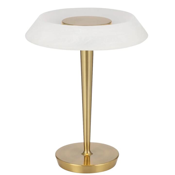 Teatro Modern Table Desk Lamp Light Metal Polycarbonate Antique Gold Alabastro Polished