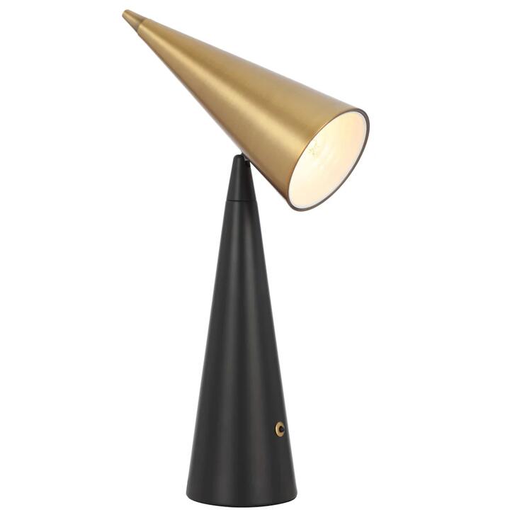 Jibara Modern Table Desk Lamp Light Metal Black Brass Satin