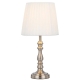 Vida Vintage Table Desk Lamp Light Metal Fabric Chrome Ivory Polished