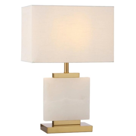 Dana Contemporary Table Desk Lamp Light Metal Marble Fabric Gold White Marble Ivory Polished