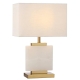 Dana Contemporary Table Desk Lamp Light Metal Marble Fabric Gold White Marble Ivory Polished