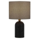 Livia Modern Table Desk Lamp Light Travertine Fabric Metal Black Dark Antique Brass Dark Grey Matte