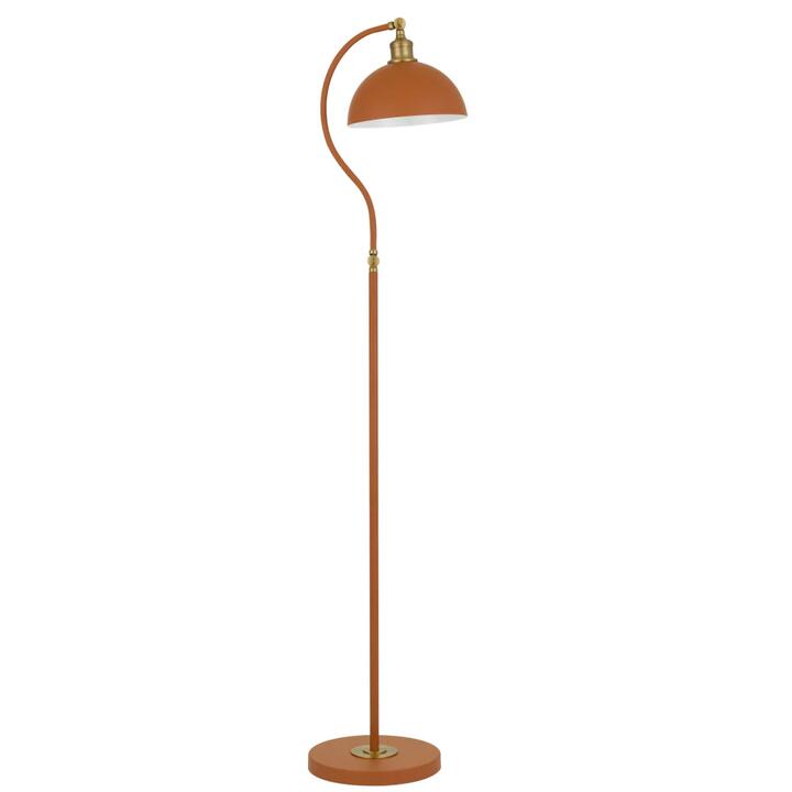 Brevik Modern Standing Floor Lamp Light Metal Orange Satin