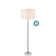 Placin Vintage Standing Floor Lamp Light Fabric Metal Marble Bronze Ivory White Marble