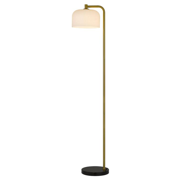 Hoff Vintage Standing Floor Lamp Light Glass Metal Marble Antique Gold Black Marble Opal Matt