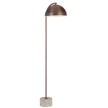 Ortez Vintage Standing Floor Lamp Light Metal Terrazzo Bronze White Terrazzo