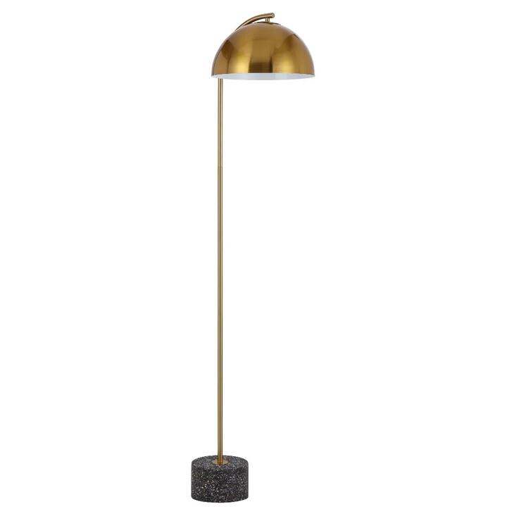 Ortez Vintage Standing Floor Lamp Light Metal Terrazzo Antique Gold Black Terrazzo