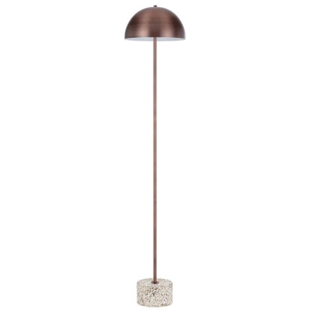 Domez Modern Standing Floor Lamp Light Foot Switch Metal Terrazzo Bronze White Terrazzo