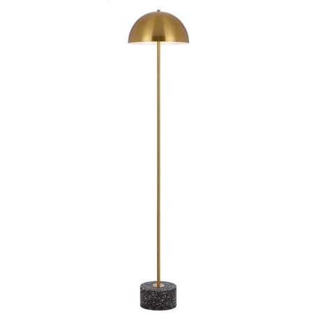 Domez Modern Standing Floor Lamp Light Foot Switch Metal Terrazzo Antique Gold Black Terrazzo