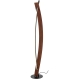 Norse Modern Standing Floor Lamp Light Bamboo Metal Black Walnut Matte