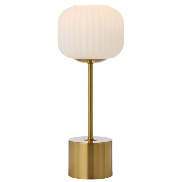 Liam Modern Table Desk Lamp Light Metal Glass Antique Gold Gloss