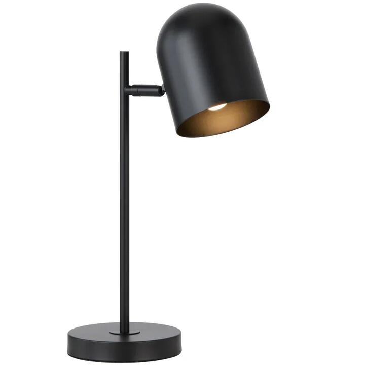 Turin Modern Table Desk Lamp Light Metal Black Satin