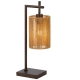 Lyndra Contemporary Table Desk Lamp Light Metal Natural Fiber Bronze Natural Patina