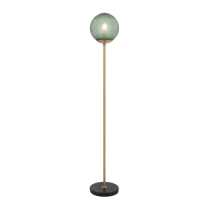 Elwick Modern Standing Floor Lamp Light Foot Switch Marble Glass Metal Green Gloss
