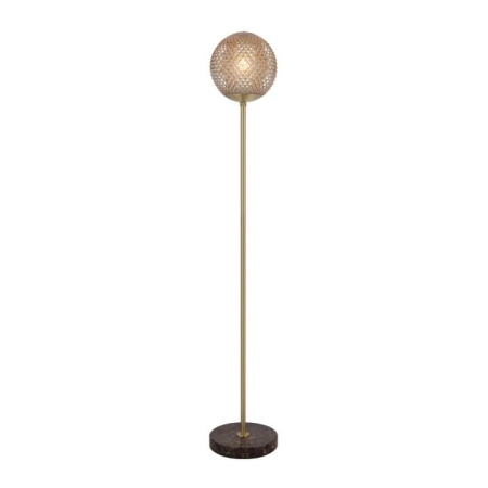 Elwick Modern Standing Floor Lamp Light Foot Switch Marble Glass Metal Amber Gloss