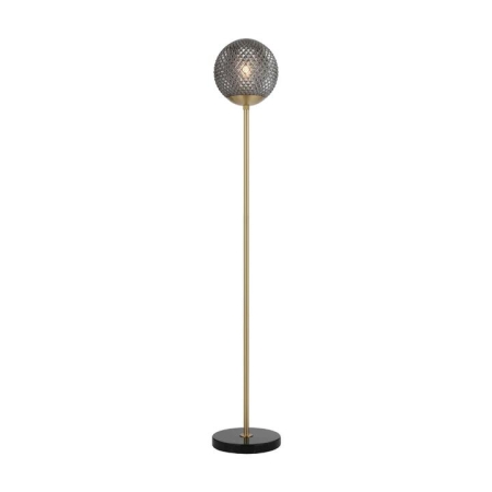 Elwick Modern Standing Floor Lamp Light Foot Switch Marble Glass Metal Smoke Gloss