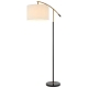 Cruz Modern Standing Floor Lamp Light Foot Switch Marble Metal Fabric Black Gold Ivory Satin