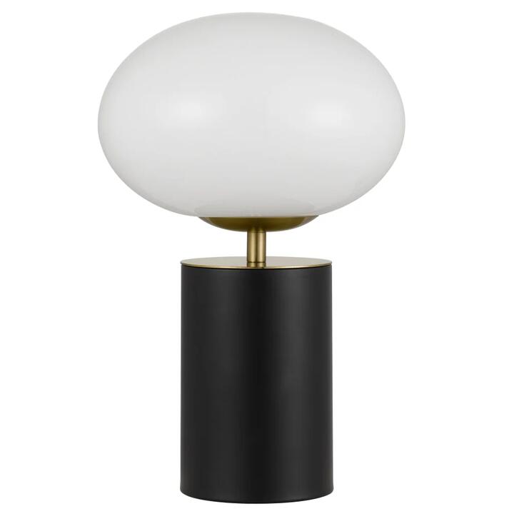 Notal Contemporary Table Desk Lamp Light Metal Glass Black Satin