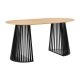 Design Square Calandra Rectangle Kitchen Dining Table 160cm Black/Oak