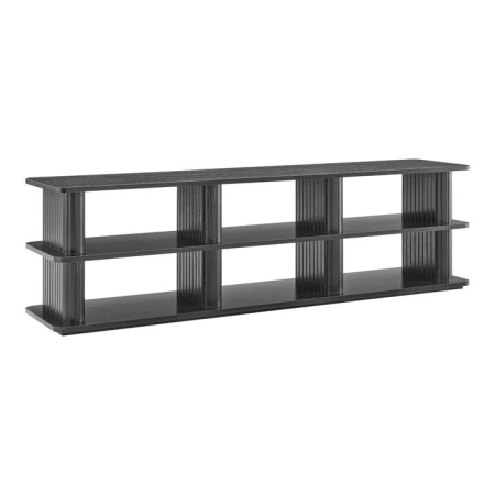 Design Square Azaria Lowline TV Stand Entertainment Unit 180cm 6-Shelves Black