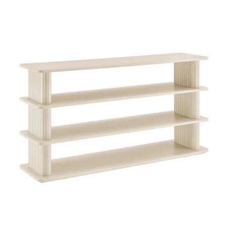 Design Square Azaria Open Display Shelves Sideboard 3-Tier Slat Oak