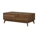 Design Square Audrey Wooden Tea Coffee Table 2-Drawers Walnut