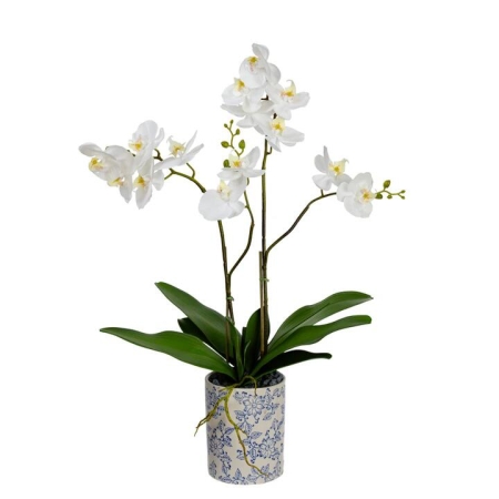 Glamorous Fusion Orchid 74cm Artificial Plant Flower Arrangement Decorative In Hampton Pot