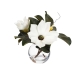 Glamorous Fusion Magnolia Spray 25cm Artificial Plant Flower Arrangement Decorative In Fishbowl Vase White