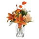 Glamorous Fusion Orange Liliy 48cm Mixed Artificial Plant Flower Arrangement Decorative