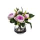 Glamorous Fusion Lilac Peony 20cm Artificial Plant Flower Arrangement Decorative In Glass
