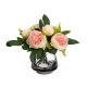 Glamorous Fusion Salmon Peony 20cm Artificial Plant Flower Arrangement Decorative In Glass