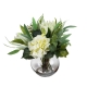 Glamorous Fusion Tulip & Eucalyptus 40cm Mixed Artificial Plant Flower Arrangement Decorative In Fishbowl Vase