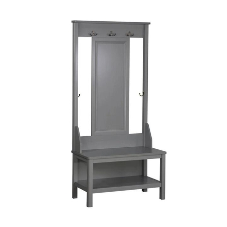 Maestro Furniture Hinton Modern Minimalist Coat Rack Hall Tree Shoe Cabinet Grey