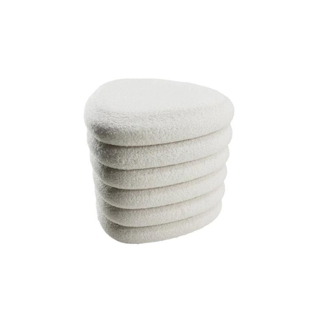 Maestro Furniture Lennon Small Triangle Teddy Fabric Storage Ottoman Foot Stool White