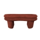 Maestro Furniture River Curved Moden Fabric Bench Seat Ottoman Red
