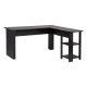 Maestro Furniture Hanzila L-Shape Executive Office Computer Work Corner Desk - Espresso
