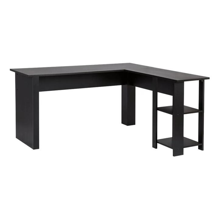 Maestro Furniture Hanzila L-Shape Executive Office Computer Work Corner Desk - Espresso