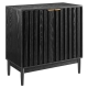 Maestro Furniture Nyx Nordic Ridge Fluted Sideboard Cupboard Storage Cabinet 2-Doors Black