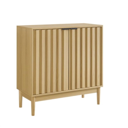 Maestro Furniture Nyx Nordic Ridge Fluted Sideboard Cupboard Storage Cabinet 2-Doors Natural