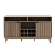 Maestro Furniture Asa Large Sideboard Buffet Unit Storage Cabinet Fluted 2-Doors Wine Rack Oak