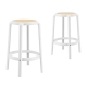 Design Square Set Of 2 Jiro Kitchen Counter Bar Stool Round 65cm White